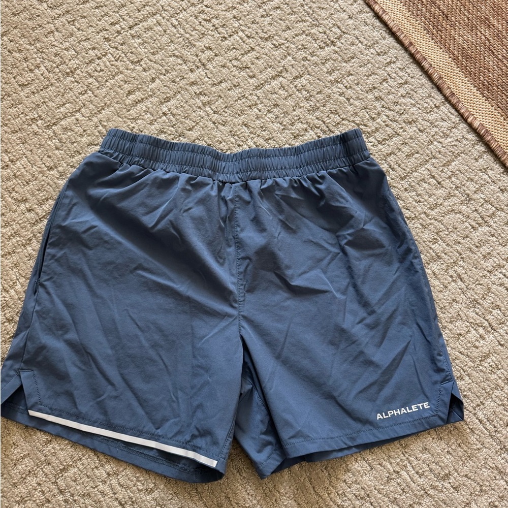 Alphalete dolphin Blue Elastic Waist Shorts